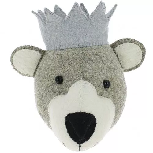 Fiona Walker Dierenkop Baby Beer Met Kroon - Mini