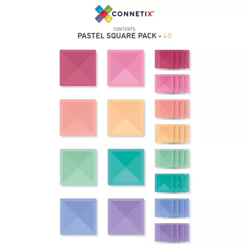 Connetix Magnetische Tegels Pastel - Square Pack - 40st - Afbeelding 2