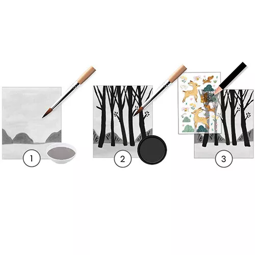 Djeco Schilderset Gewassen Inkt Met Stickers - Afbeelding 5