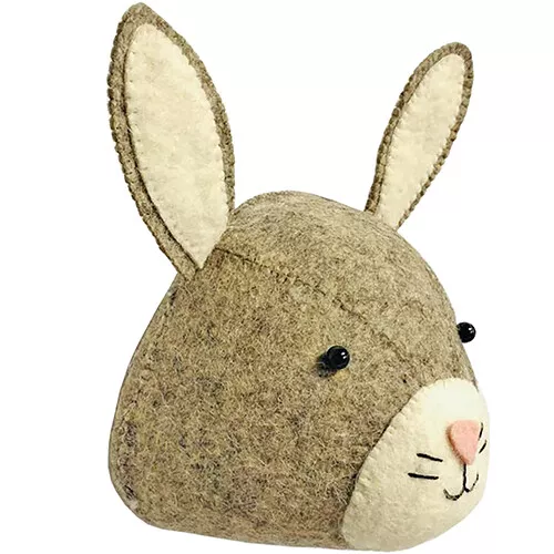 Fiona Walker Dierenkop Grijs Konijn - Mini - Afbeelding 2