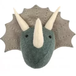 Fiona Walker Dierenkop Triceratops - Blauw Grijs - Mini