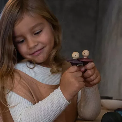 Grapat Houten Poppetje In Bakje - Violet - Afbeelding 5