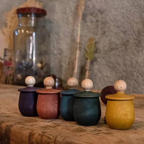 Grapat Houten Poppetje In Bakje - Violet - Afbeelding 2