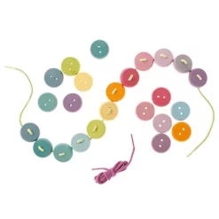 Grimm's Houten Rijgknopen - Pastel