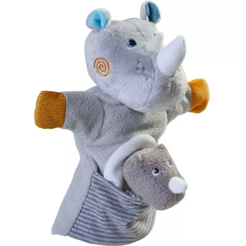 Haba Handpop Neushoorn Met Baby - Afbeelding 2