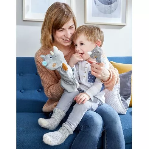 Haba Handpop Neushoorn Met Baby - Afbeelding 3