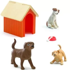 Djeco Poppenhuis Honden - 3 Stuks