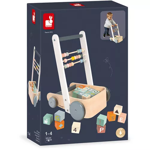 Janod Loopwagen Met Blokken - Sweet Cocoon - 20st - Afbeelding 2