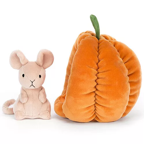 Jellycat Knuffelmuis En Pompoen - Brambling Mouse - 18 Cm - Afbeelding 4