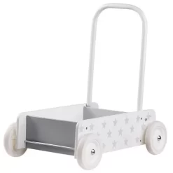 Kids Concept Loopwagen Wit-grijs