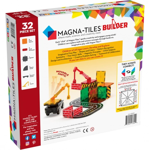 Magna-tiles Magnetische Tegels Builder - 32st - Afbeelding 6