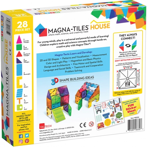Magna-tiles Magnetische Tegels Clear Colors - House - 28st - Afbeelding 6