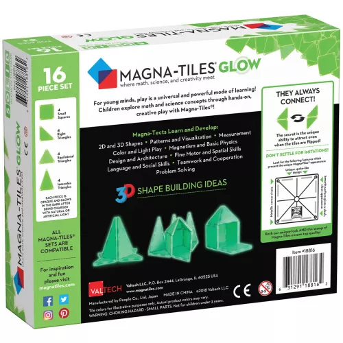 Magna-tiles Magnetische Tegels Glow In The Dark - 16st - Afbeelding 6