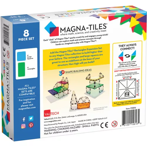 Magna-tiles Uitbreidingsset Rectangles - 8st - Afbeelding 5