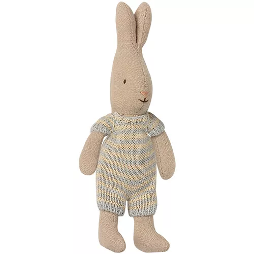 Maileg Knuffelkonijn Rabbit In Romper - Micro - 16 Cm - Blauw