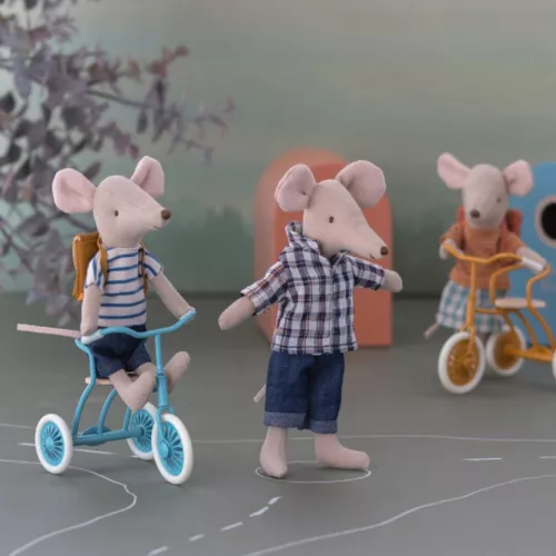 Maileg Knuffelmuis Grote Zus - Driewieler - Old Rose - 13 Cm - Afbeelding 4