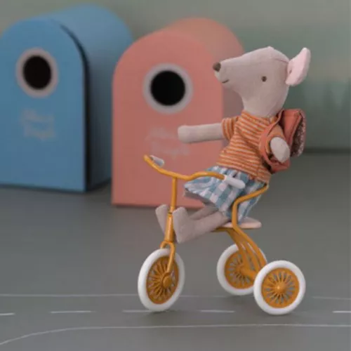 Maileg Knuffelmuis Grote Zus - Driewieler - Old Rose - 13 Cm - Afbeelding 5