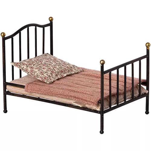 Maileg Vintage Poppenhuisbed Antraciet - My