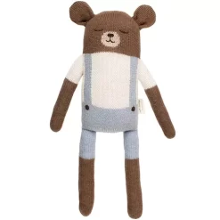 Main Sauvage Knuffelbeer Blue Overalls - 42 Cm