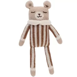 Main Sauvage Knuffelbeer Nut Striped Jumpsuit - 22 Cm
