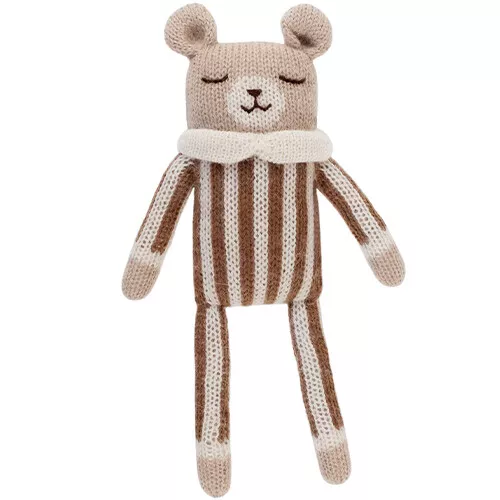 Main Sauvage Knuffelbeer Nut Striped Jumpsuit - 22 Cm