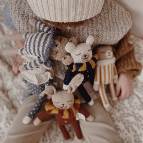 Main Sauvage Knuffelijsbeer Navy Striped Collar - 22 Cm - Afbeelding 6