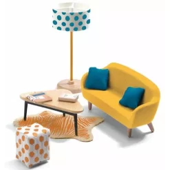 Djeco Poppenhuis Salon Orange