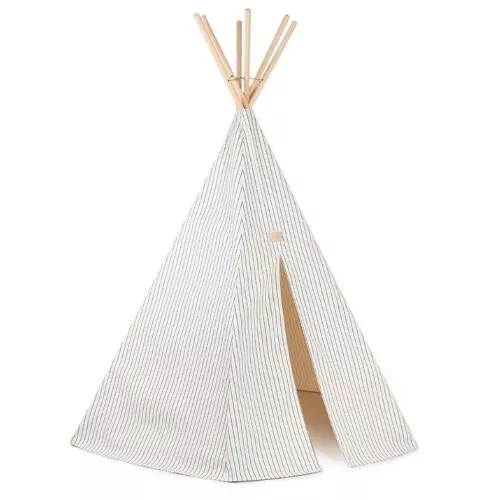 Nobodinoz Tipi Wigwam Arizona - Blue Thin Stripes Natural - Afbeelding 2