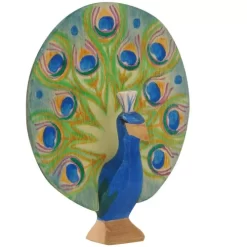 Ostheimer Pauw Met Open Veren - 12 Cm