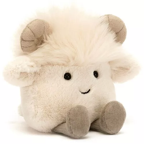 Jellycat Knuffelschaap Amuseabean Ram - 10 Cm