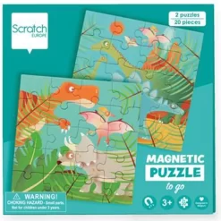 Scratch Europe Magnetisch Puzzelboek Dino - 2x20st
