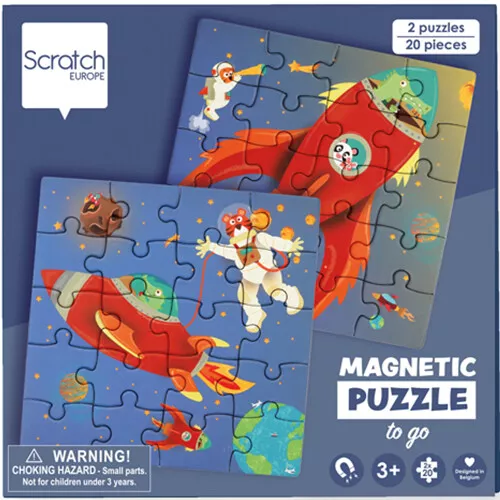 Scratch Europe Magnetisch Puzzelboek Ruimte - 2x20st