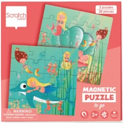 Scratch Europe Magnetisch Puzzelboek Zeemeermin - 2x20st