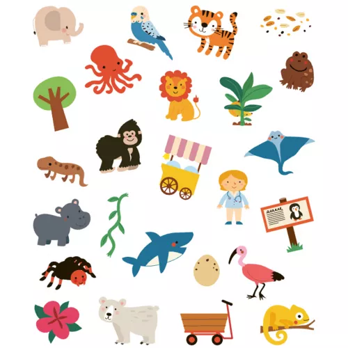 Uitgeverij Deltas Kleur- En Stickerboek Met Woordjes - In De Dierentuin - Afbeelding 5