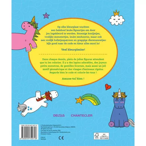 Uitgeverij Deltas Kleuren Op Nummer - Funny Coloring Unicorn - Afbeelding 6