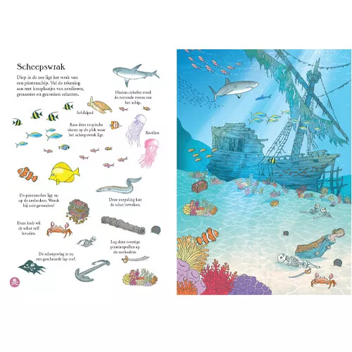 Uitgeverij Usborne Krasplaatjesboek Piraten - Afbeelding 3