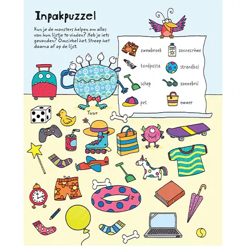 Uitgeverij Usborne Uitwisboek - Puzzels Op Reis - Afbeelding 4